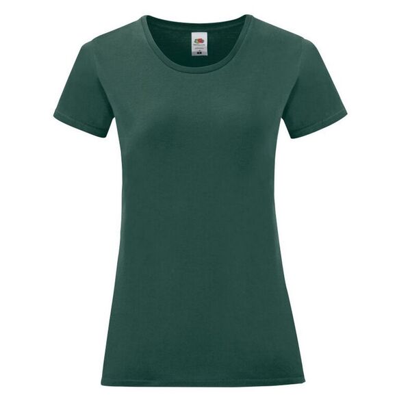 Fruit of the Loom Womens/Ladies Iconic 150 T-Shirt / Forest Green - Picture 1 of 3